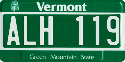 VT license plate ALH119