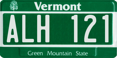 VT license plate ALH121