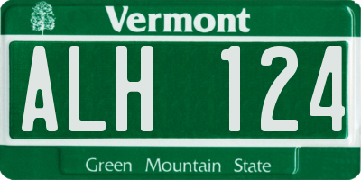 VT license plate ALH124