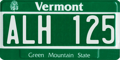 VT license plate ALH125