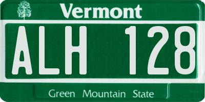 VT license plate ALH128