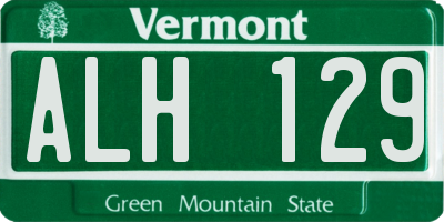 VT license plate ALH129