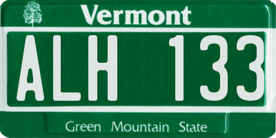 VT license plate ALH133