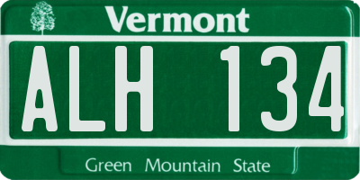 VT license plate ALH134