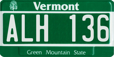 VT license plate ALH136