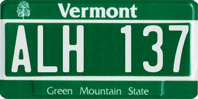 VT license plate ALH137
