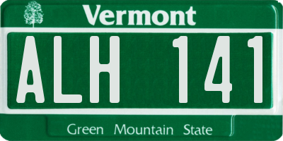 VT license plate ALH141