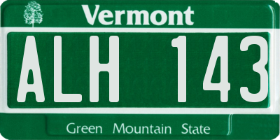 VT license plate ALH143
