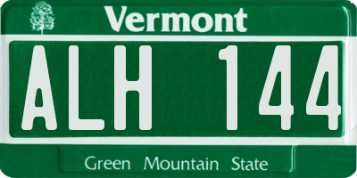 VT license plate ALH144