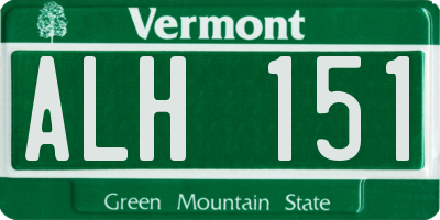 VT license plate ALH151
