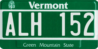 VT license plate ALH152