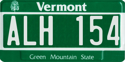 VT license plate ALH154