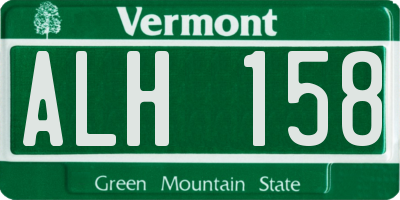 VT license plate ALH158