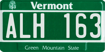 VT license plate ALH163