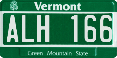 VT license plate ALH166