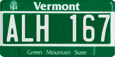VT license plate ALH167