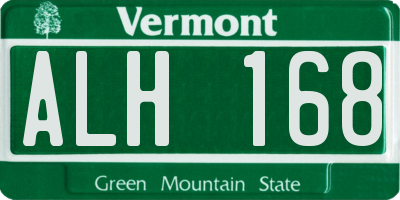 VT license plate ALH168