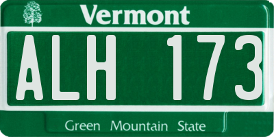 VT license plate ALH173