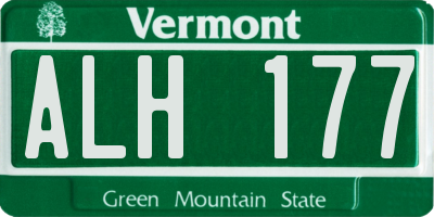 VT license plate ALH177