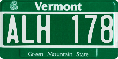 VT license plate ALH178