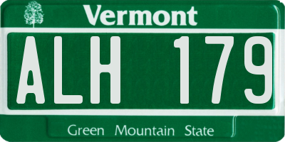 VT license plate ALH179