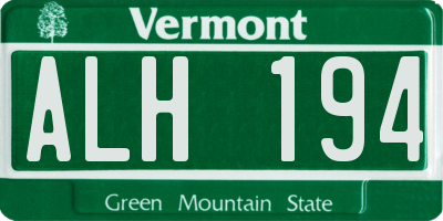 VT license plate ALH194