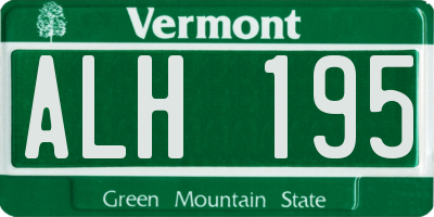 VT license plate ALH195