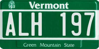 VT license plate ALH197
