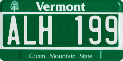 VT license plate ALH199