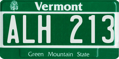 VT license plate ALH213