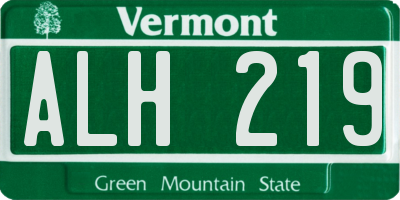 VT license plate ALH219