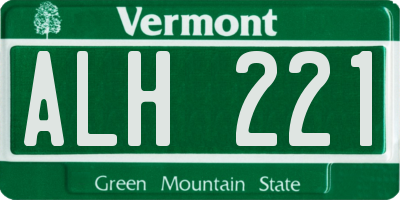 VT license plate ALH221