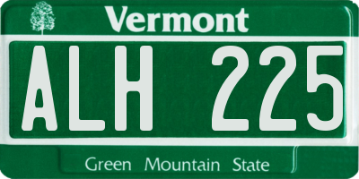 VT license plate ALH225