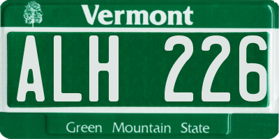 VT license plate ALH226