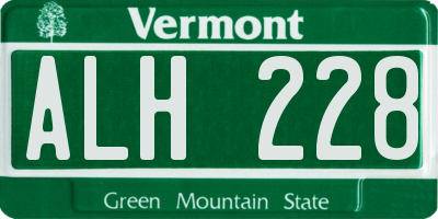 VT license plate ALH228