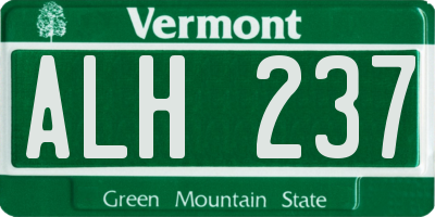 VT license plate ALH237