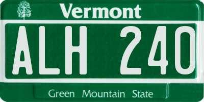 VT license plate ALH240
