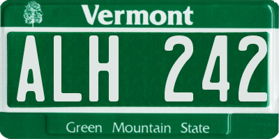 VT license plate ALH242