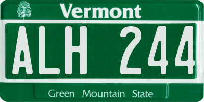 VT license plate ALH244