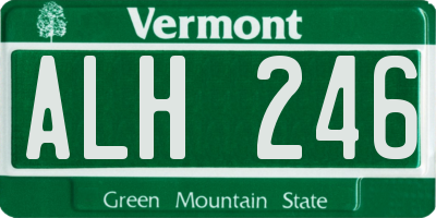 VT license plate ALH246