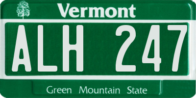 VT license plate ALH247