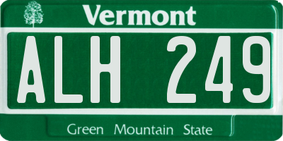 VT license plate ALH249