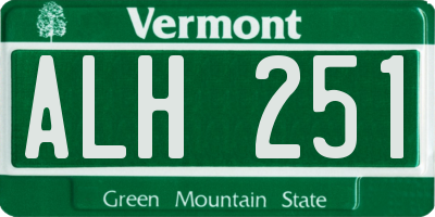 VT license plate ALH251