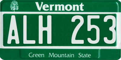 VT license plate ALH253