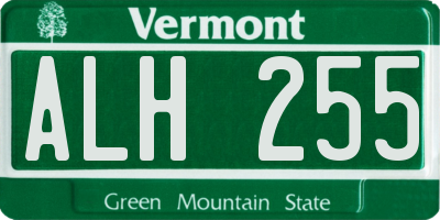 VT license plate ALH255
