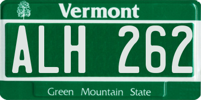 VT license plate ALH262
