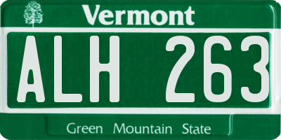 VT license plate ALH263