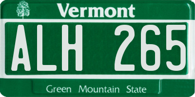 VT license plate ALH265