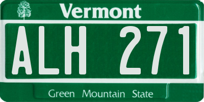 VT license plate ALH271