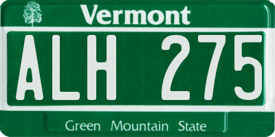VT license plate ALH275